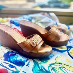 Tory Burch Elina Wedge Sandals  Sz 7
